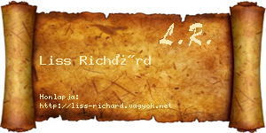 Liss Richárd névjegykártya